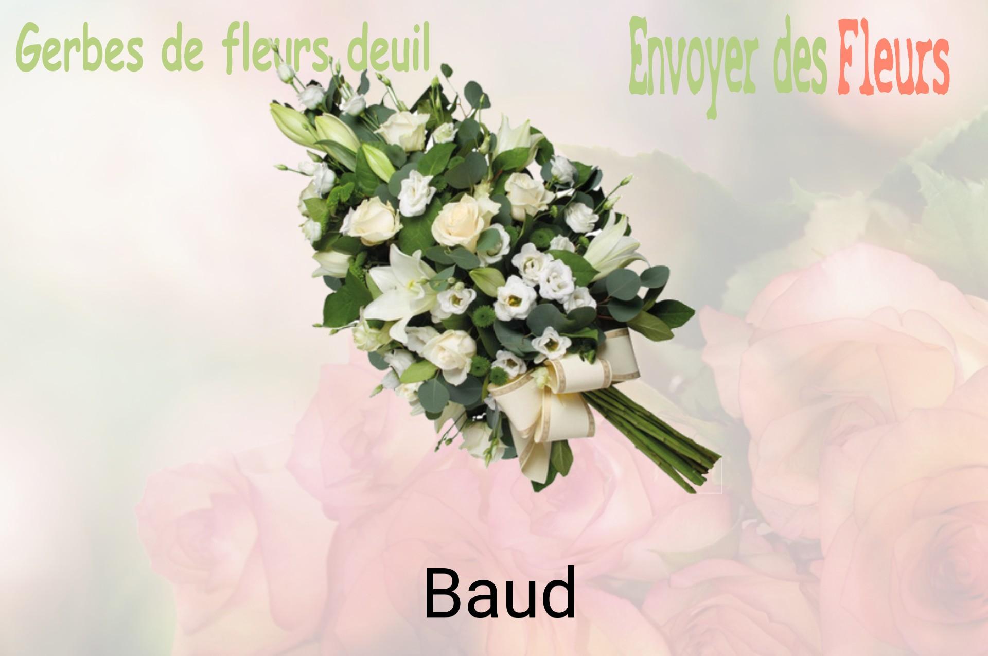 Gerbe de fleurs de deuil livrée à Baud